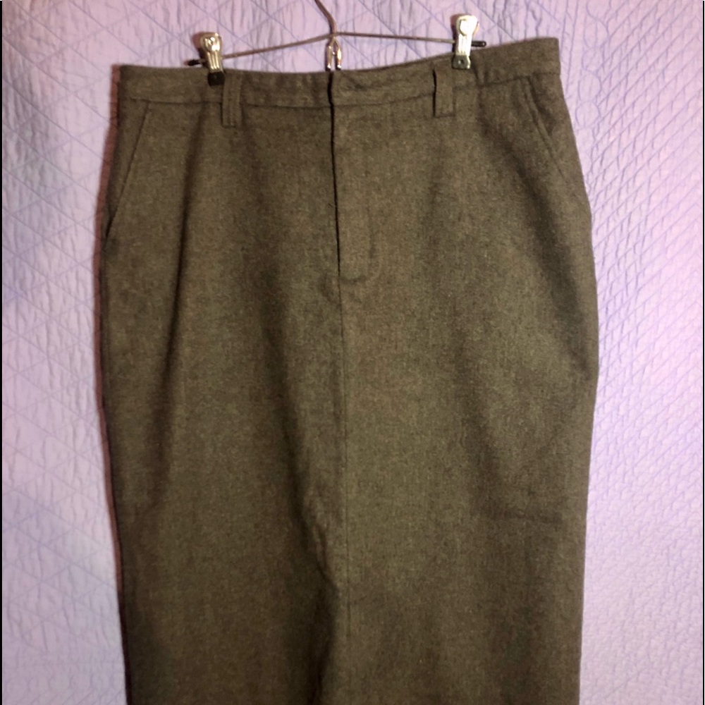 Gap Skirt Womens 16 Gray Wool Lined Pencil Long Maxi Back Slit Career Pockets